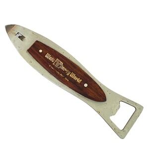 Vintage Walt Disney World‎ Bottle Opener Church Key Wood Handle Stainless Japan